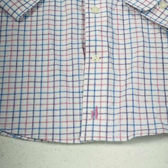 ohnnie-O Performance Button Down Shirt - Paddock Porto Pink NWT Medium Pink Blue - Picture 2 of 9
